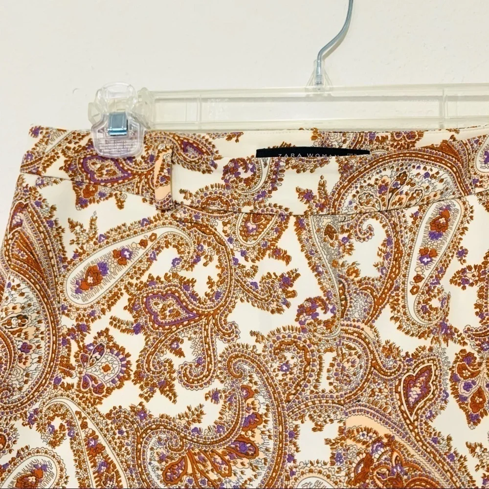 ZARA paisley prints ANKLE PANTS size M